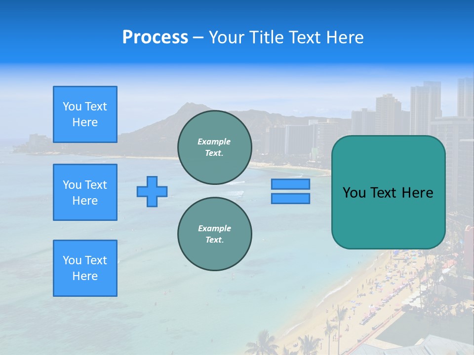 Waikiki Beach And Diamond Head Crater On The Hawaiian Island Of Oahu PowerPoint Template