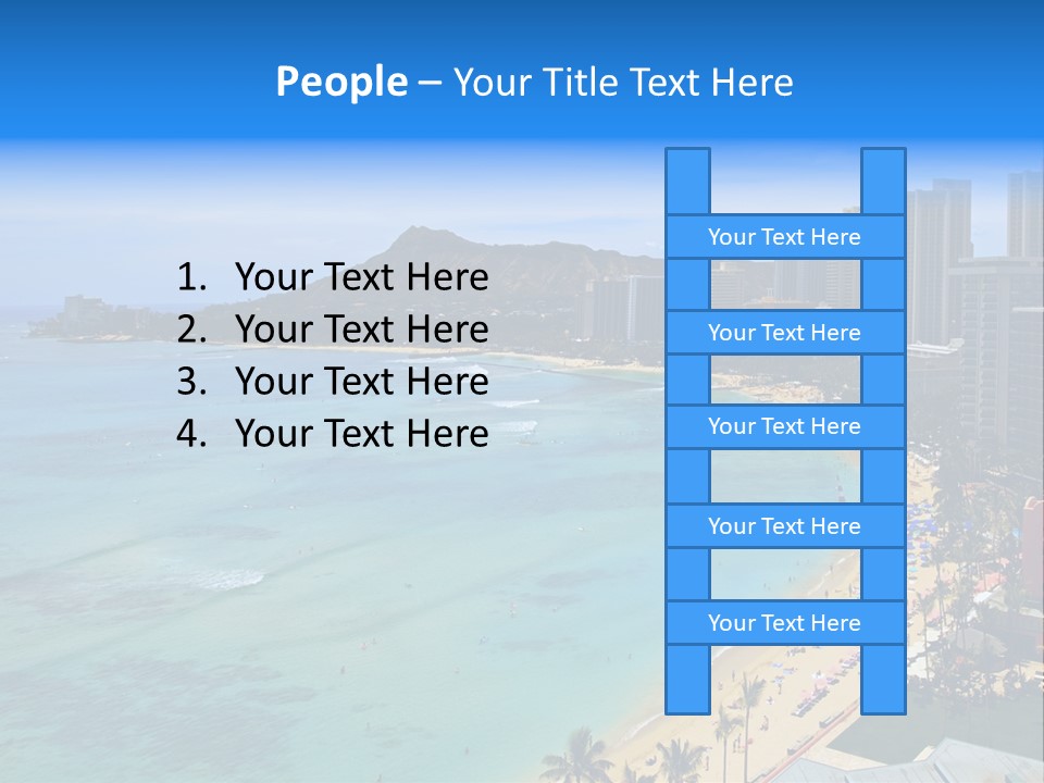 Waikiki Beach And Diamond Head Crater On The Hawaiian Island Of Oahu PowerPoint Template