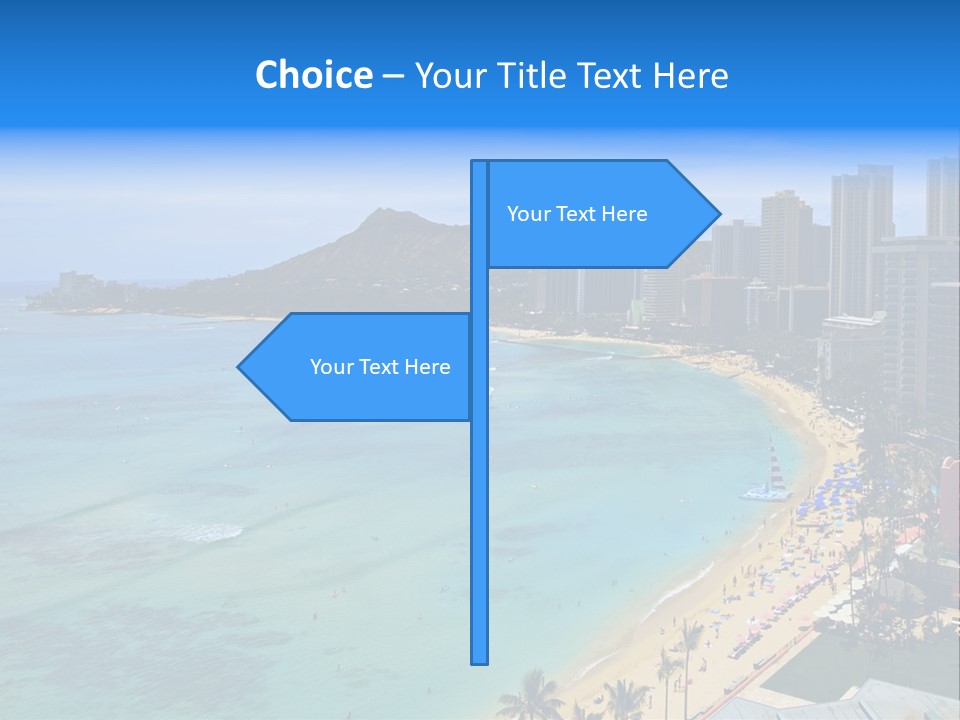 Waikiki Beach And Diamond Head Crater On The Hawaiian Island Of Oahu PowerPoint Template