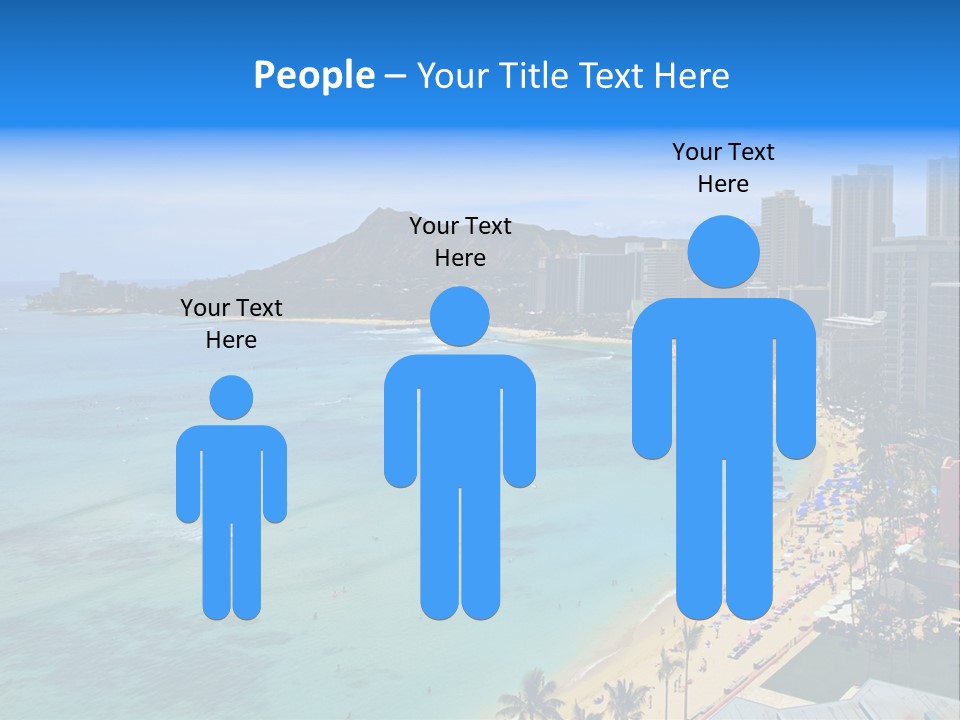 Waikiki Beach And Diamond Head Crater On The Hawaiian Island Of Oahu PowerPoint Template