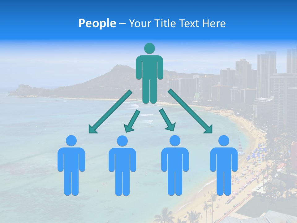 Waikiki Beach And Diamond Head Crater On The Hawaiian Island Of Oahu PowerPoint Template