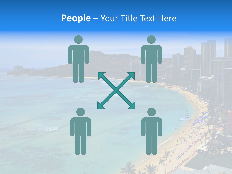 Waikiki Beach And Diamond Head Crater On The Hawaiian Island Of Oahu PowerPoint Template