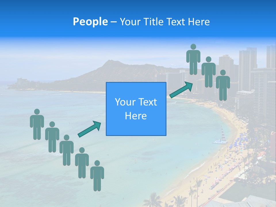 Waikiki Beach And Diamond Head Crater On The Hawaiian Island Of Oahu PowerPoint Template