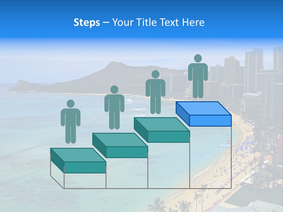 Waikiki Beach And Diamond Head Crater On The Hawaiian Island Of Oahu PowerPoint Template