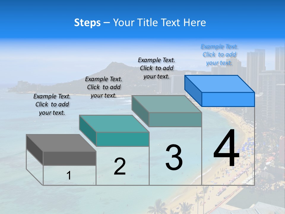 Waikiki Beach And Diamond Head Crater On The Hawaiian Island Of Oahu PowerPoint Template