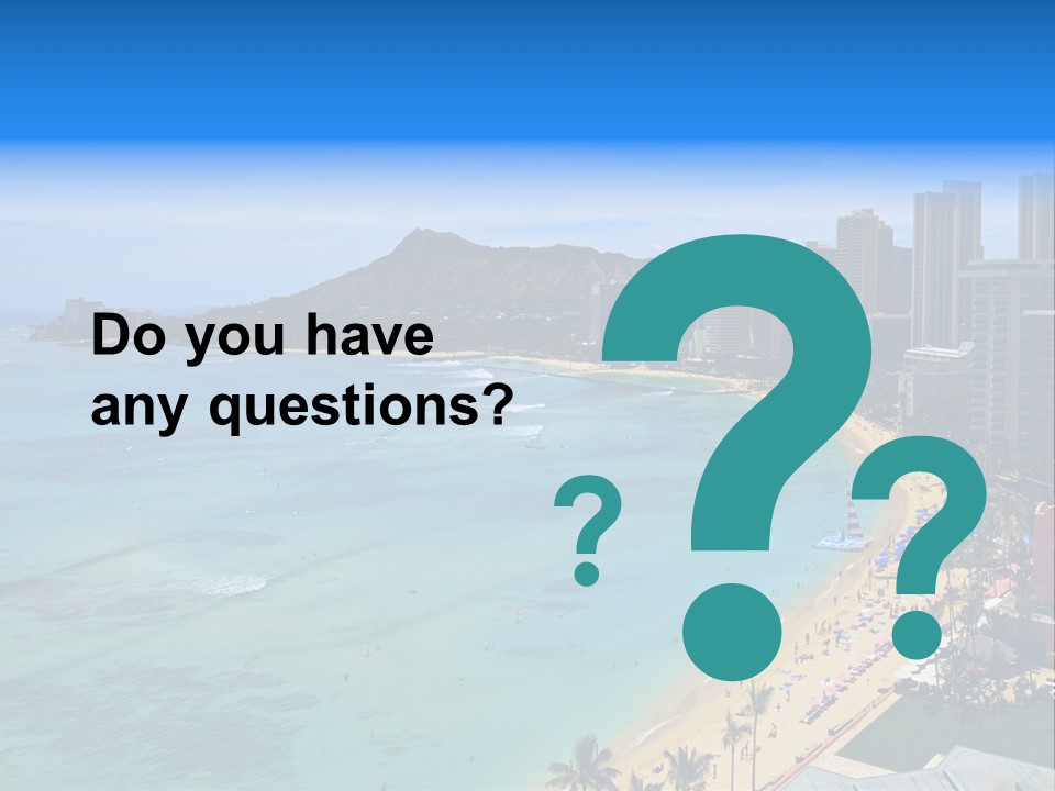 Waikiki Beach And Diamond Head Crater On The Hawaiian Island Of Oahu PowerPoint Template