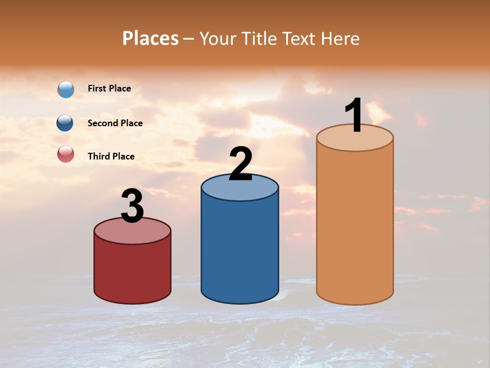 Surrealistic Sunset Seascape. Beautiful Background PowerPoint Template