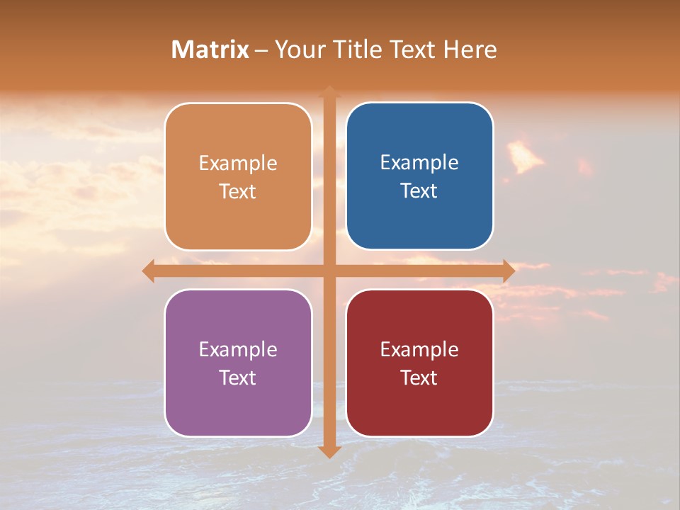 Surrealistic Sunset Seascape. Beautiful Background PowerPoint Template