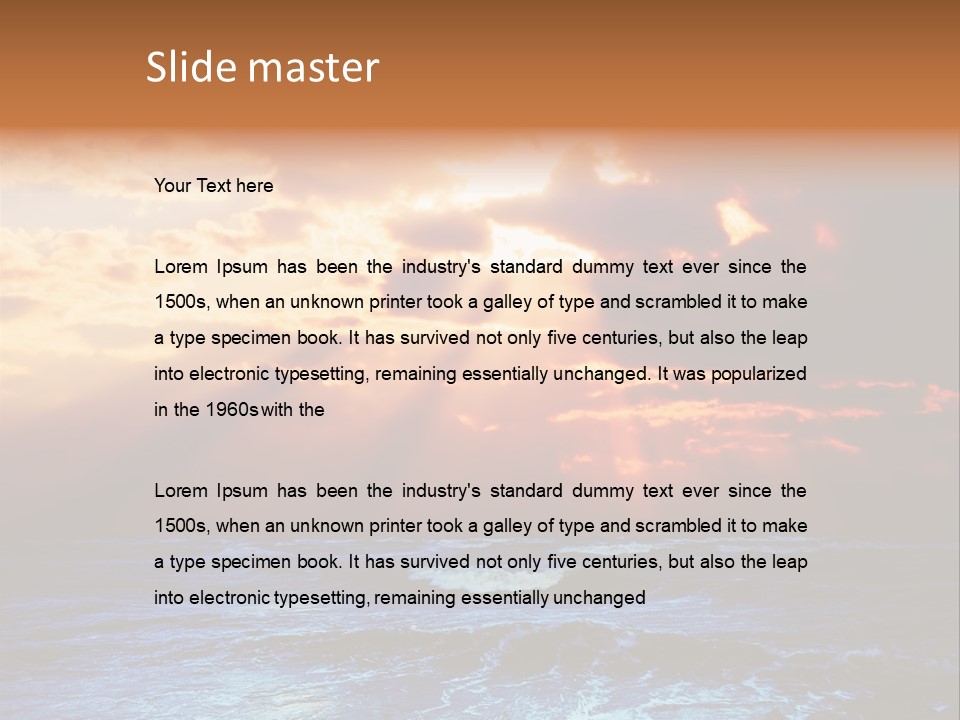 Surrealistic Sunset Seascape. Beautiful Background PowerPoint Template