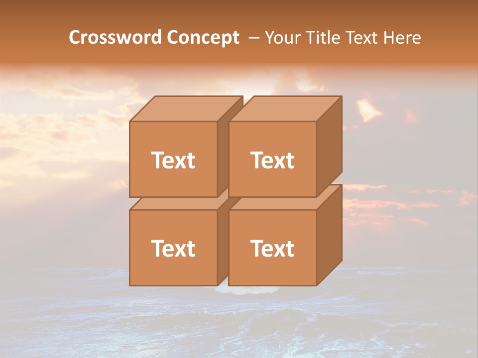 Surrealistic Sunset Seascape. Beautiful Background PowerPoint Template