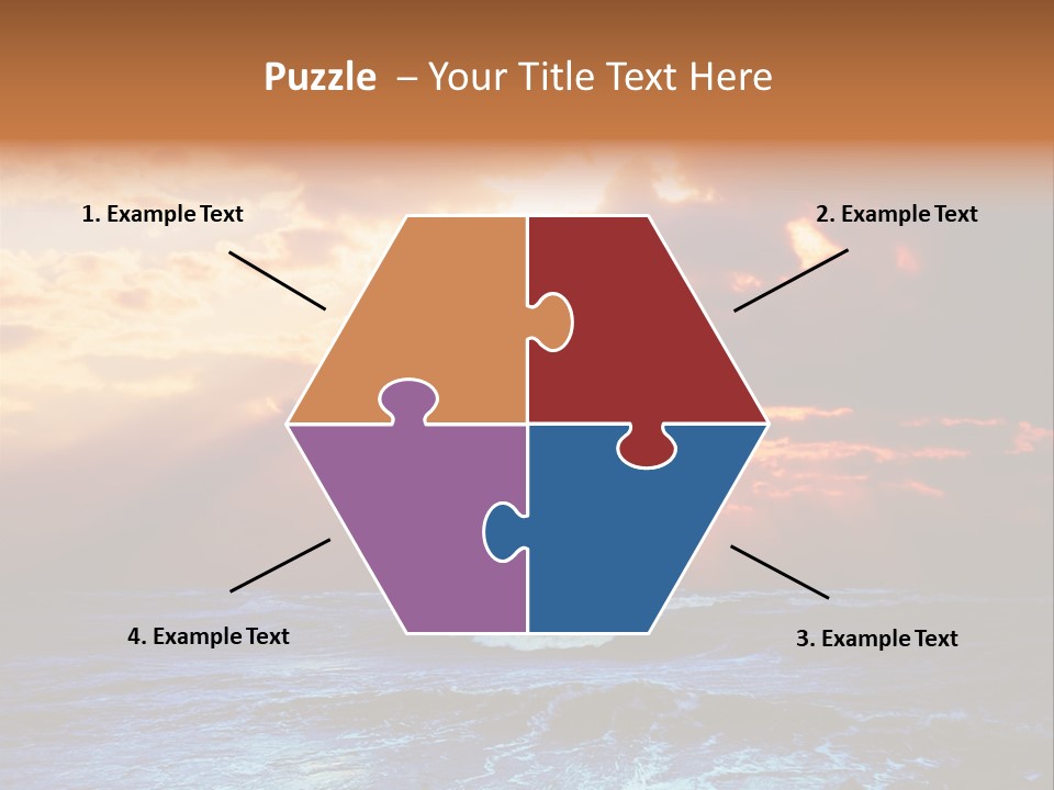 Surrealistic Sunset Seascape. Beautiful Background PowerPoint Template