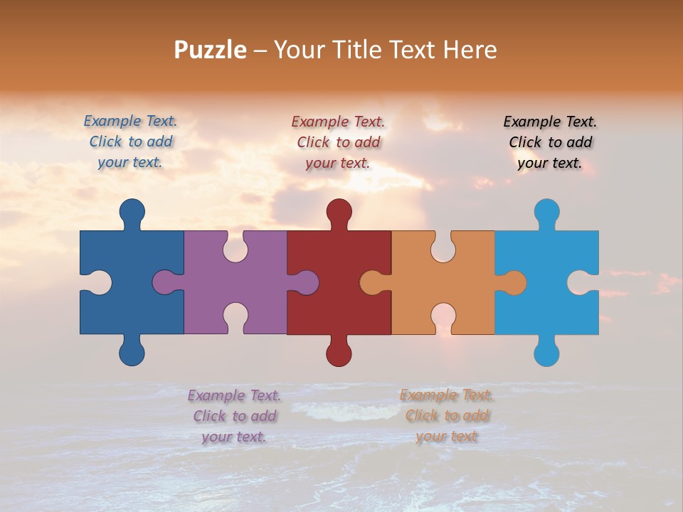 Surrealistic Sunset Seascape. Beautiful Background PowerPoint Template