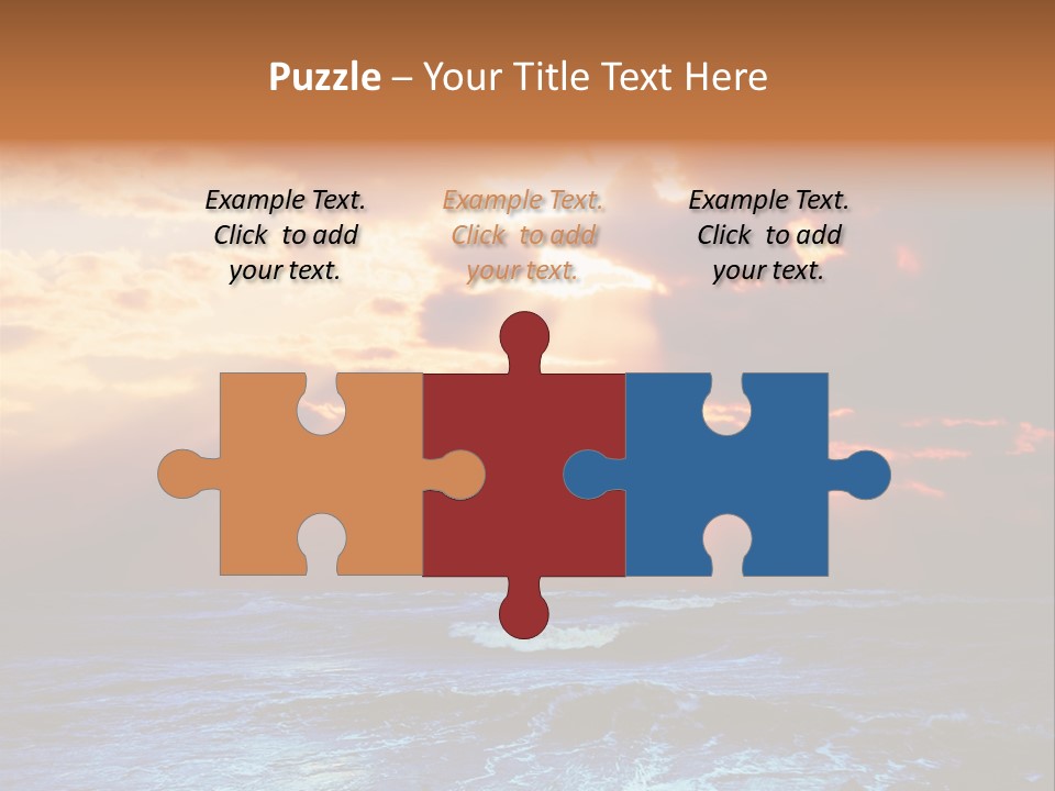 Surrealistic Sunset Seascape. Beautiful Background PowerPoint Template