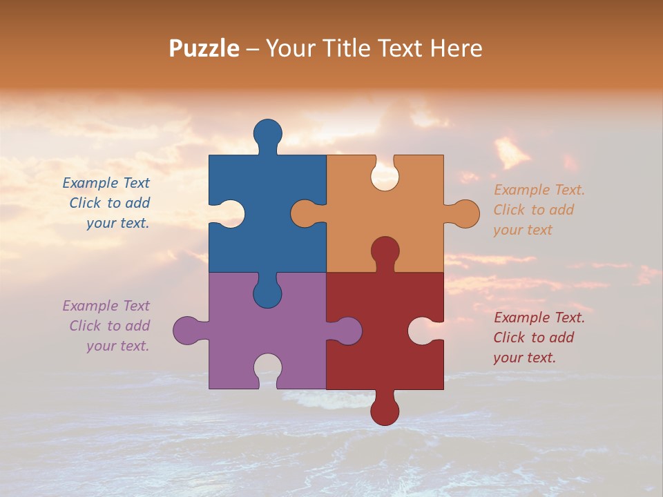 Surrealistic Sunset Seascape. Beautiful Background PowerPoint Template