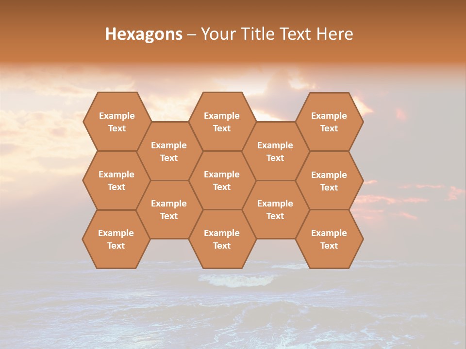 Surrealistic Sunset Seascape. Beautiful Background PowerPoint Template