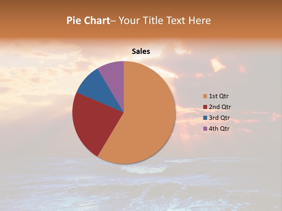 Surrealistic Sunset Seascape. Beautiful Background PowerPoint Template