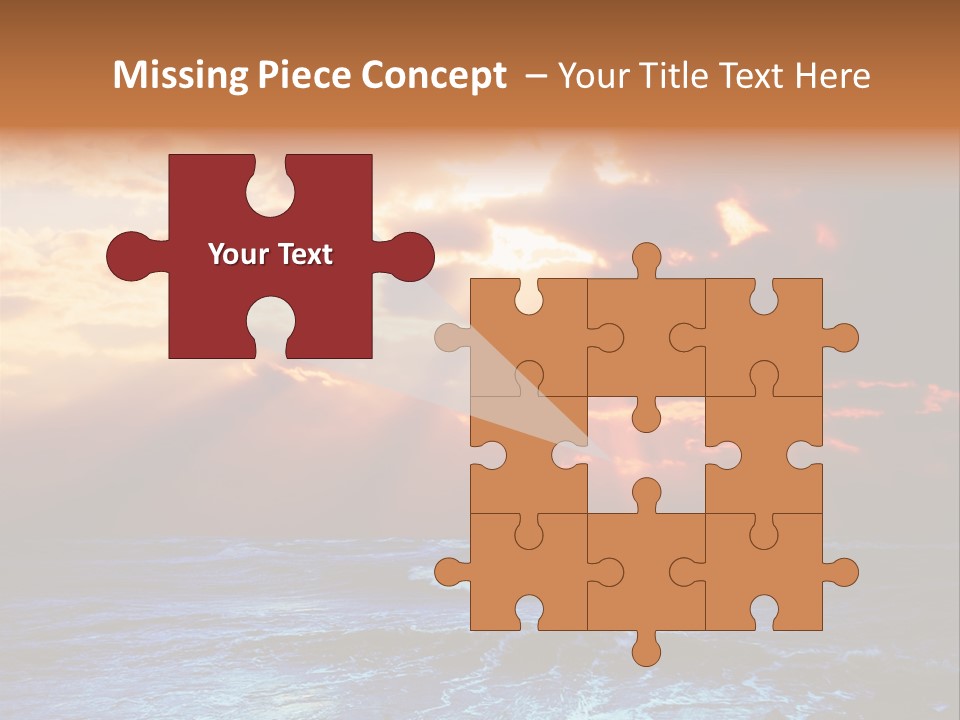 Surrealistic Sunset Seascape. Beautiful Background PowerPoint Template