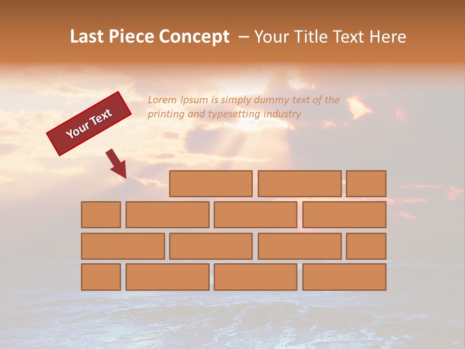 Surrealistic Sunset Seascape. Beautiful Background PowerPoint Template