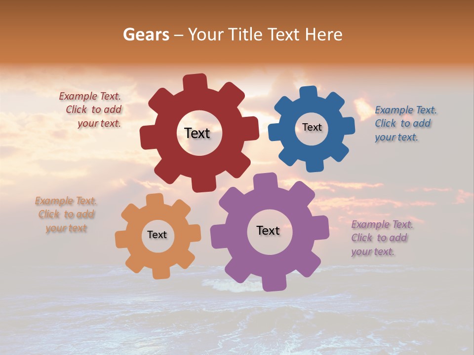 Surrealistic Sunset Seascape. Beautiful Background PowerPoint Template