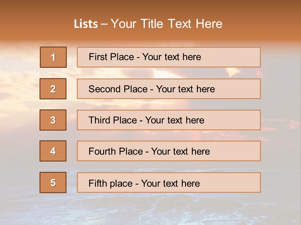 Surrealistic Sunset Seascape. Beautiful Background PowerPoint Template