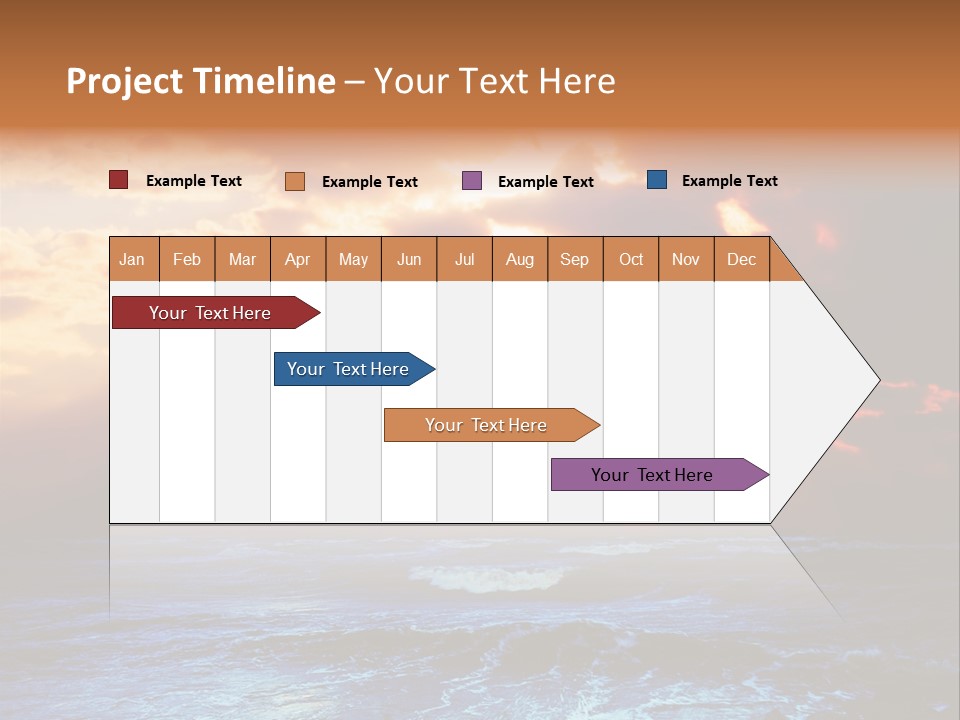 Surrealistic Sunset Seascape. Beautiful Background PowerPoint Template
