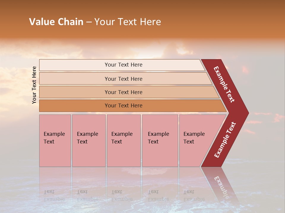 Surrealistic Sunset Seascape. Beautiful Background PowerPoint Template