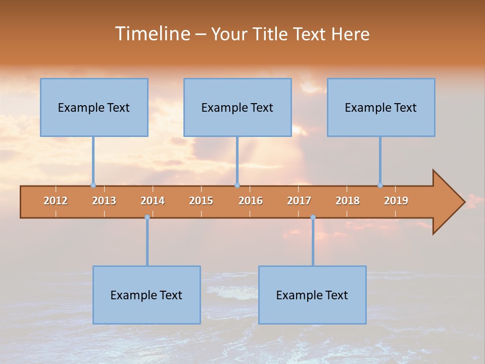Surrealistic Sunset Seascape. Beautiful Background PowerPoint Template