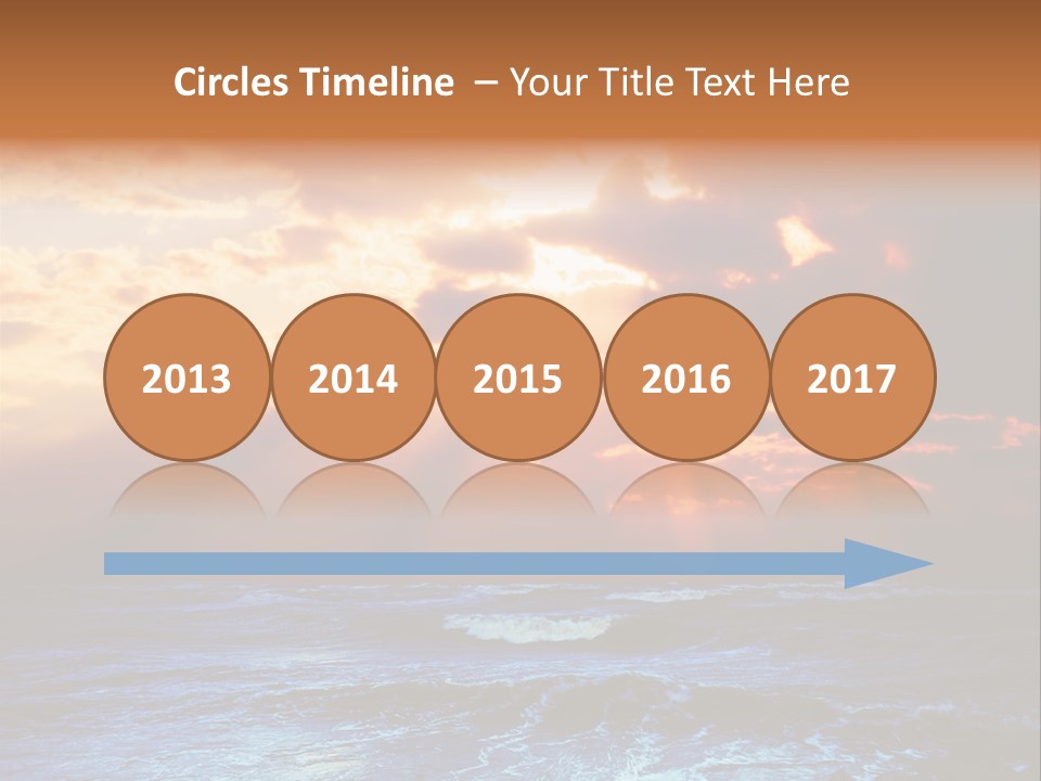 Surrealistic Sunset Seascape. Beautiful Background PowerPoint Template