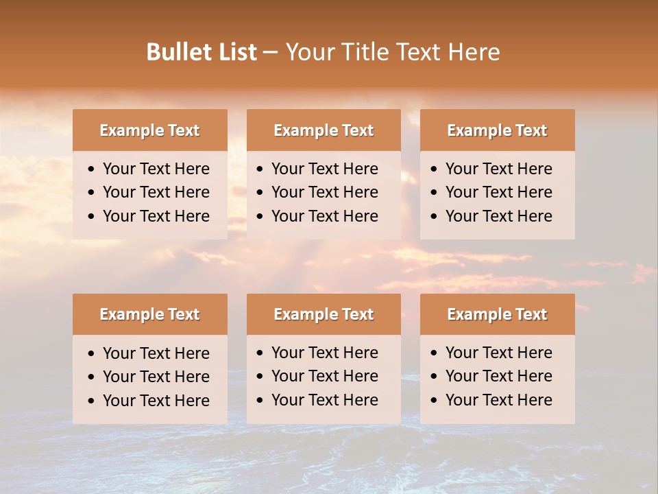 Surrealistic Sunset Seascape. Beautiful Background PowerPoint Template