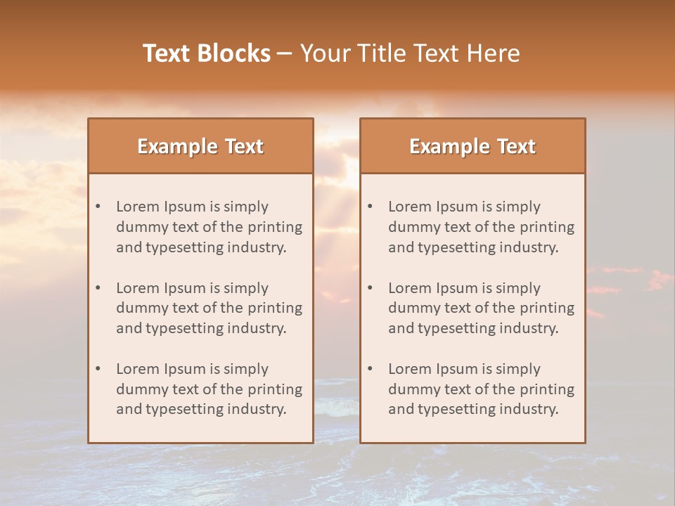 Surrealistic Sunset Seascape. Beautiful Background PowerPoint Template