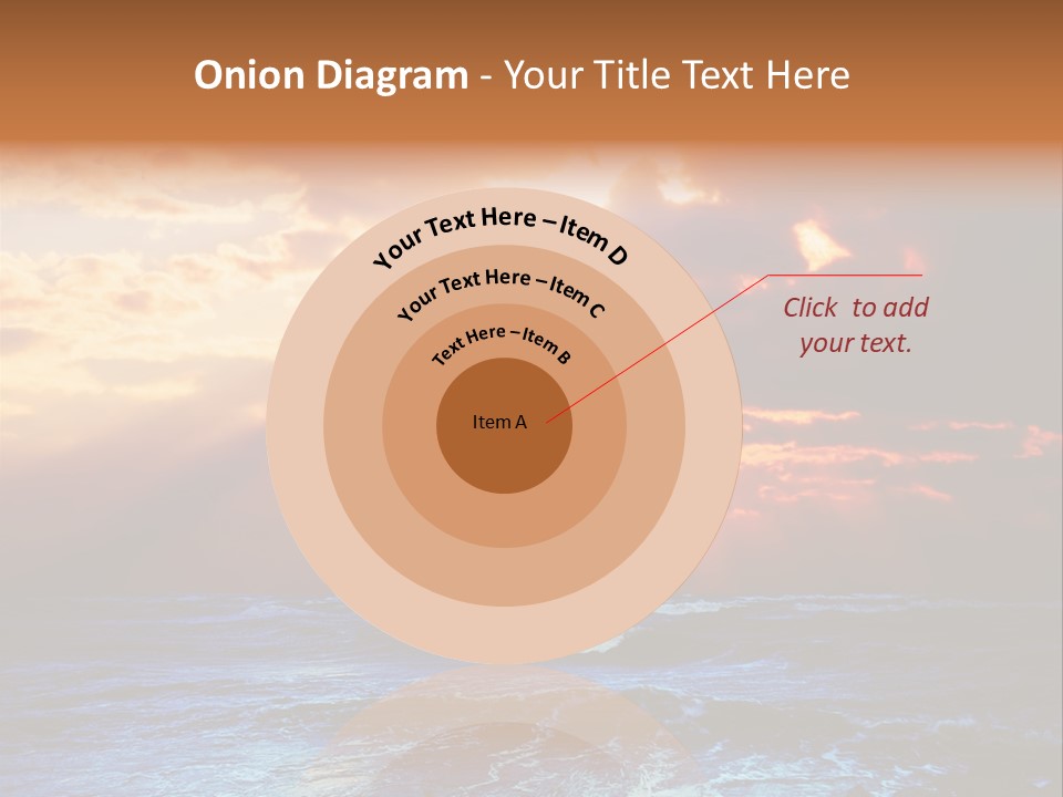 Surrealistic Sunset Seascape. Beautiful Background PowerPoint Template