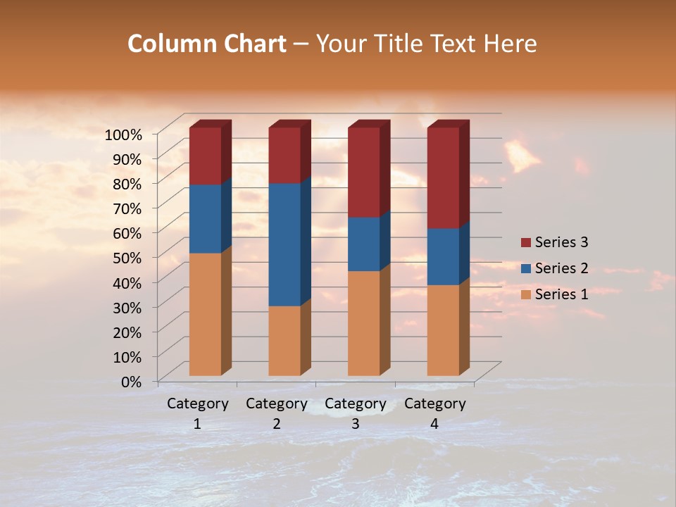 Surrealistic Sunset Seascape. Beautiful Background PowerPoint Template