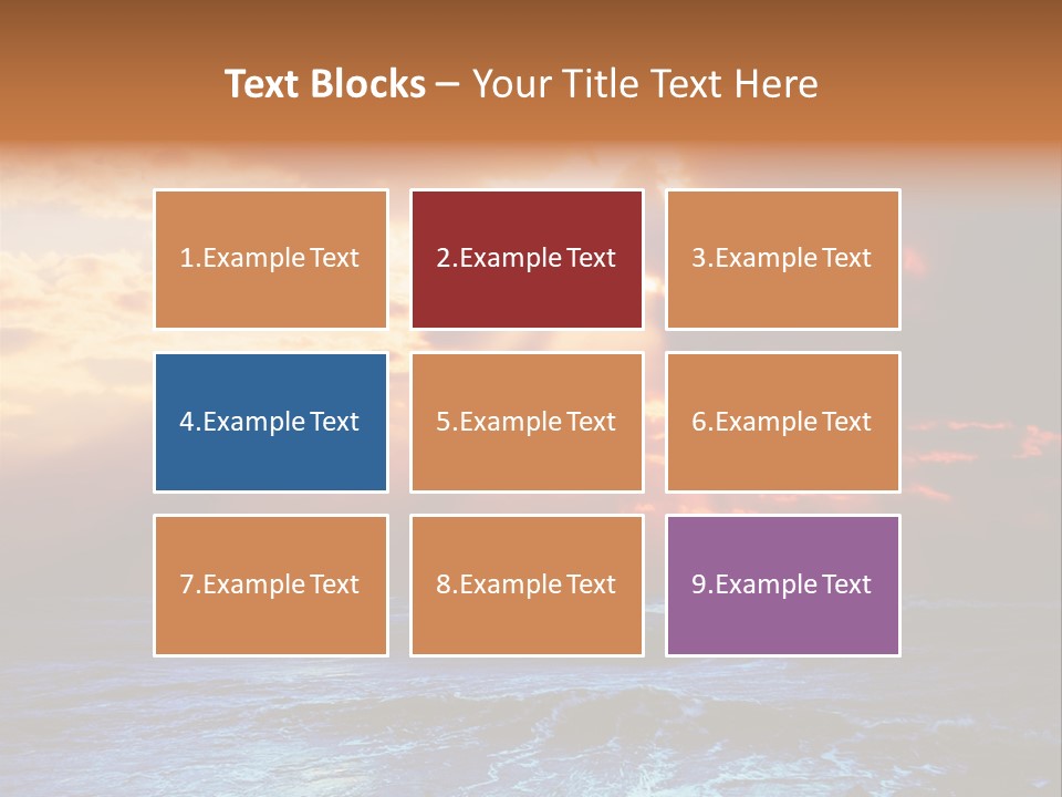 Surrealistic Sunset Seascape. Beautiful Background PowerPoint Template
