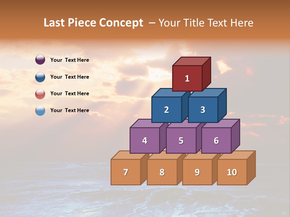 Surrealistic Sunset Seascape. Beautiful Background PowerPoint Template