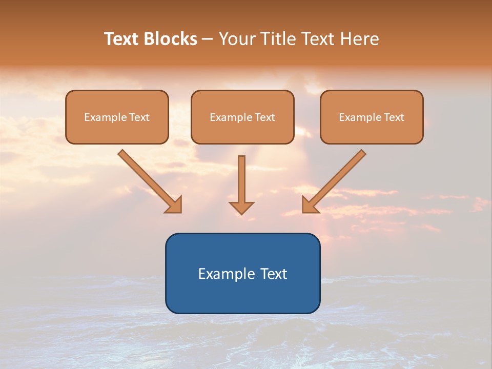 Surrealistic Sunset Seascape. Beautiful Background PowerPoint Template