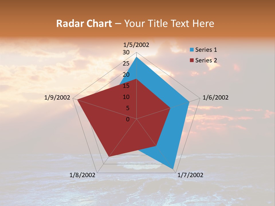 Surrealistic Sunset Seascape. Beautiful Background PowerPoint Template
