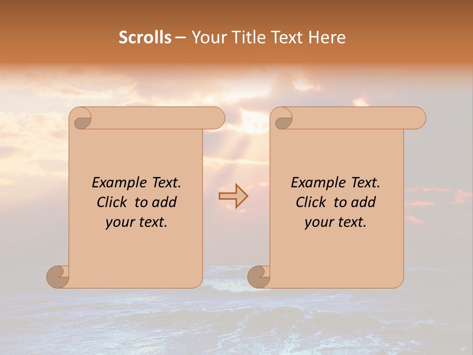 Surrealistic Sunset Seascape. Beautiful Background PowerPoint Template