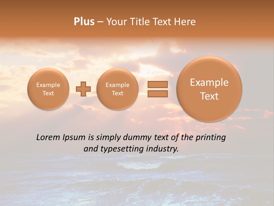 Surrealistic Sunset Seascape. Beautiful Background PowerPoint Template