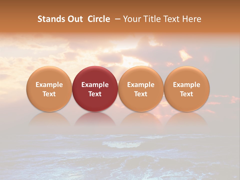 Surrealistic Sunset Seascape. Beautiful Background PowerPoint Template