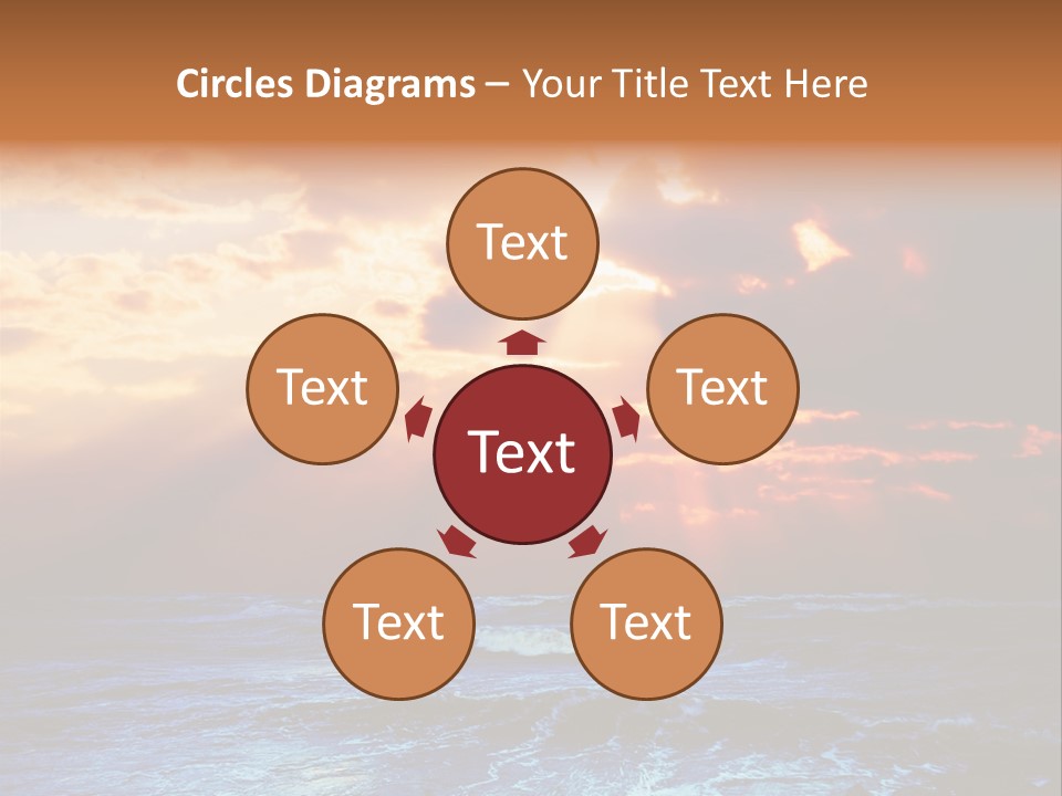 Surrealistic Sunset Seascape. Beautiful Background PowerPoint Template