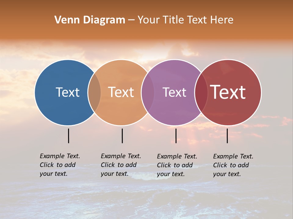 Surrealistic Sunset Seascape. Beautiful Background PowerPoint Template