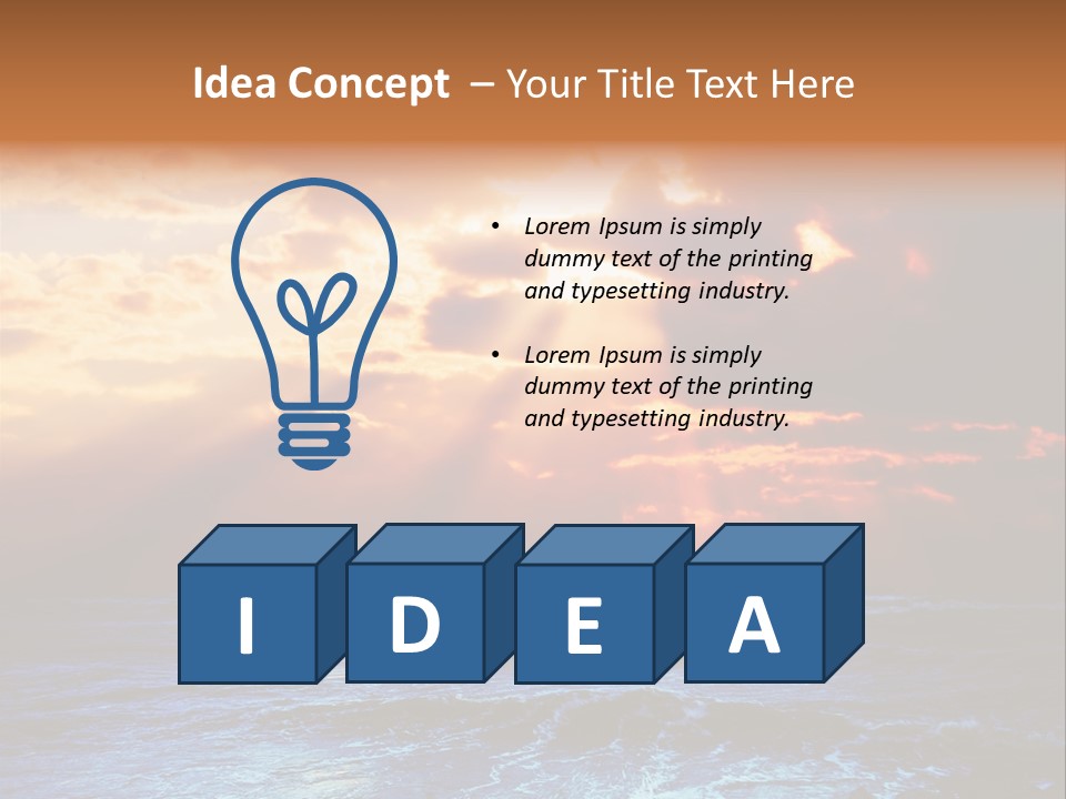 Surrealistic Sunset Seascape. Beautiful Background PowerPoint Template