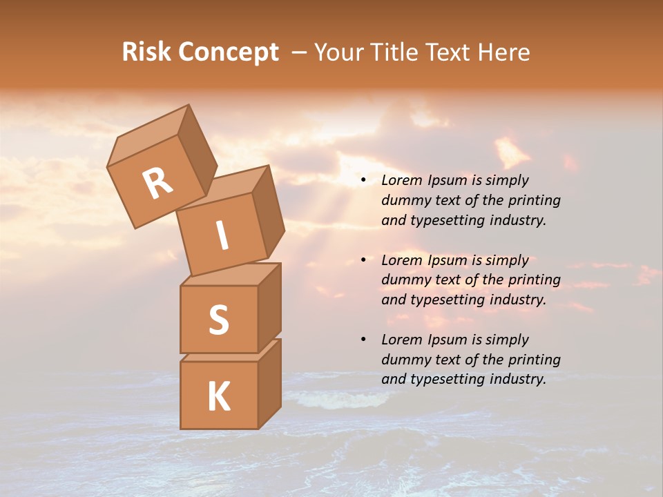 Surrealistic Sunset Seascape. Beautiful Background PowerPoint Template