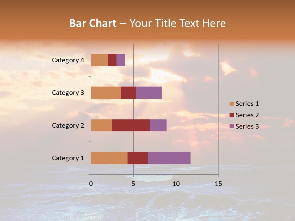 Surrealistic Sunset Seascape. Beautiful Background PowerPoint Template
