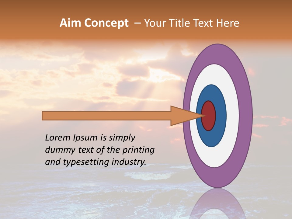 Surrealistic Sunset Seascape. Beautiful Background PowerPoint Template