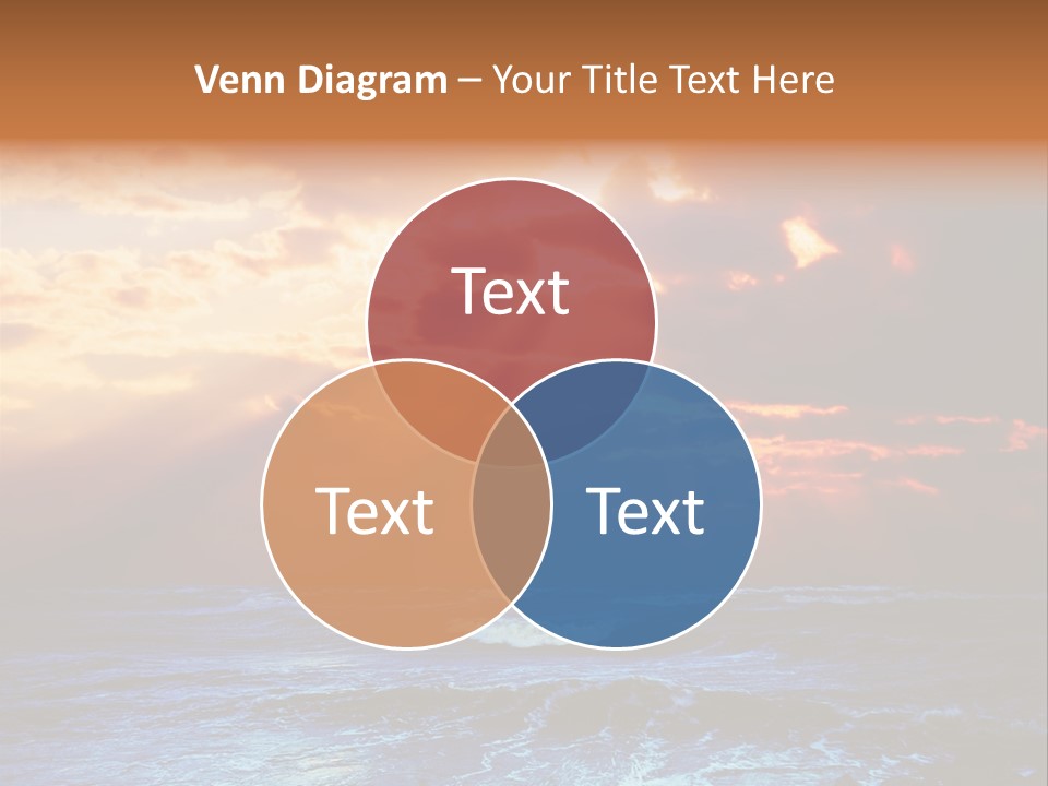 Surrealistic Sunset Seascape. Beautiful Background PowerPoint Template