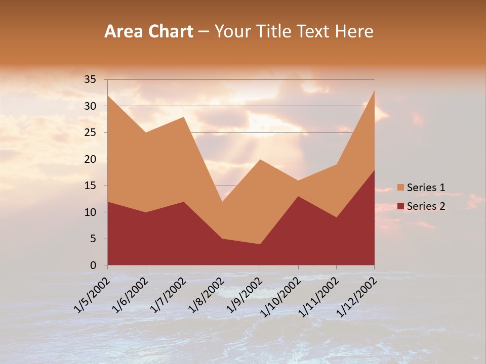 Surrealistic Sunset Seascape. Beautiful Background PowerPoint Template