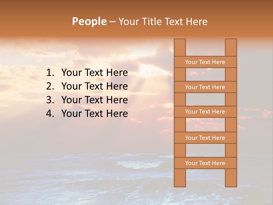 Surrealistic Sunset Seascape. Beautiful Background PowerPoint Template