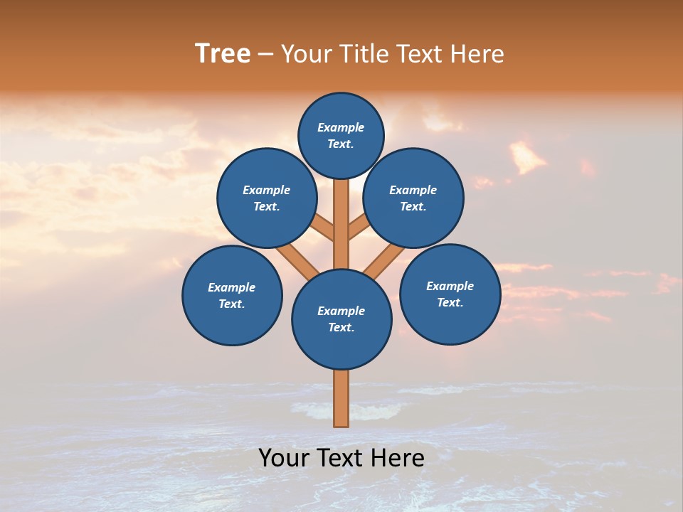 Surrealistic Sunset Seascape. Beautiful Background PowerPoint Template
