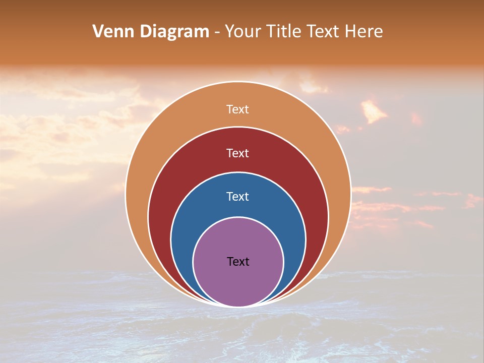 Surrealistic Sunset Seascape. Beautiful Background PowerPoint Template